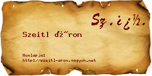Szeitl Áron névjegykártya